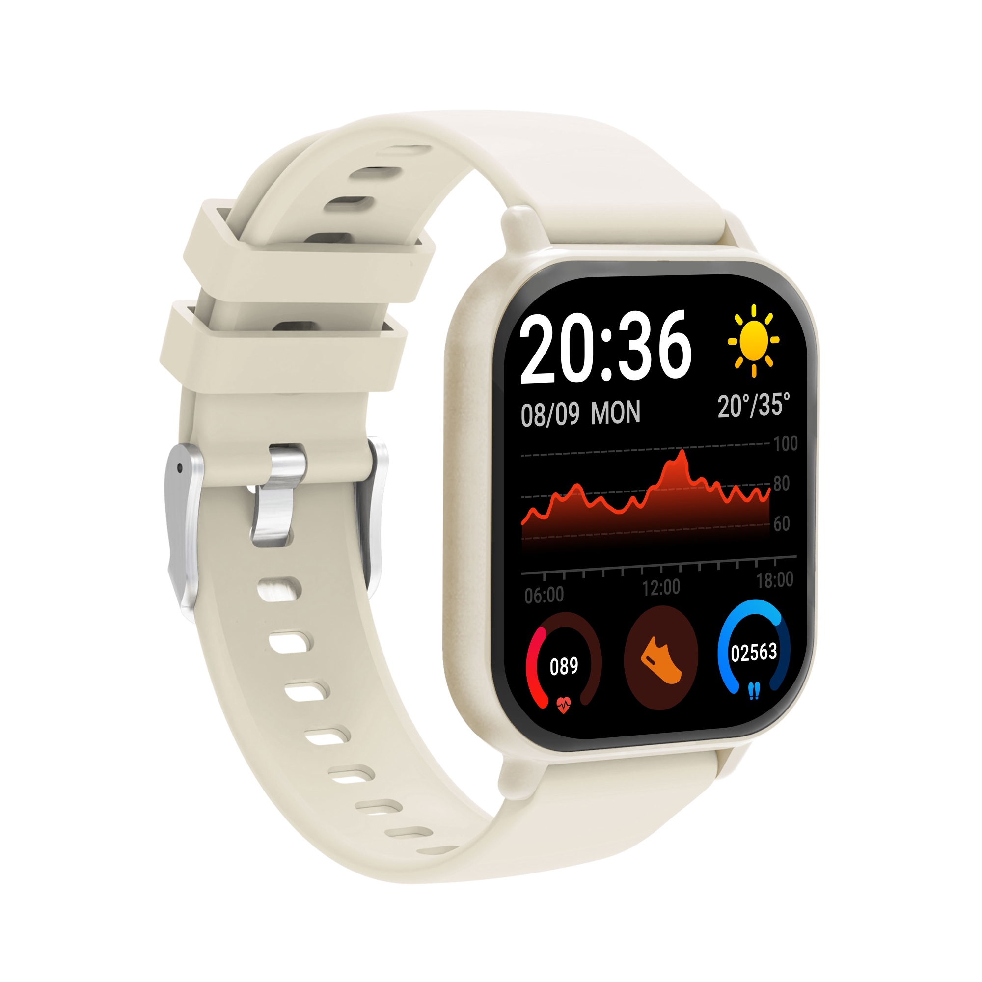 SWC-176BE Relojes inteligentes y deportivos 4,6 cm (1.81") TFT Digital Pantalla táctil Beige