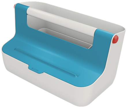 61250061 caja de almacenaje Rectangular Plástico Azul, Blanco