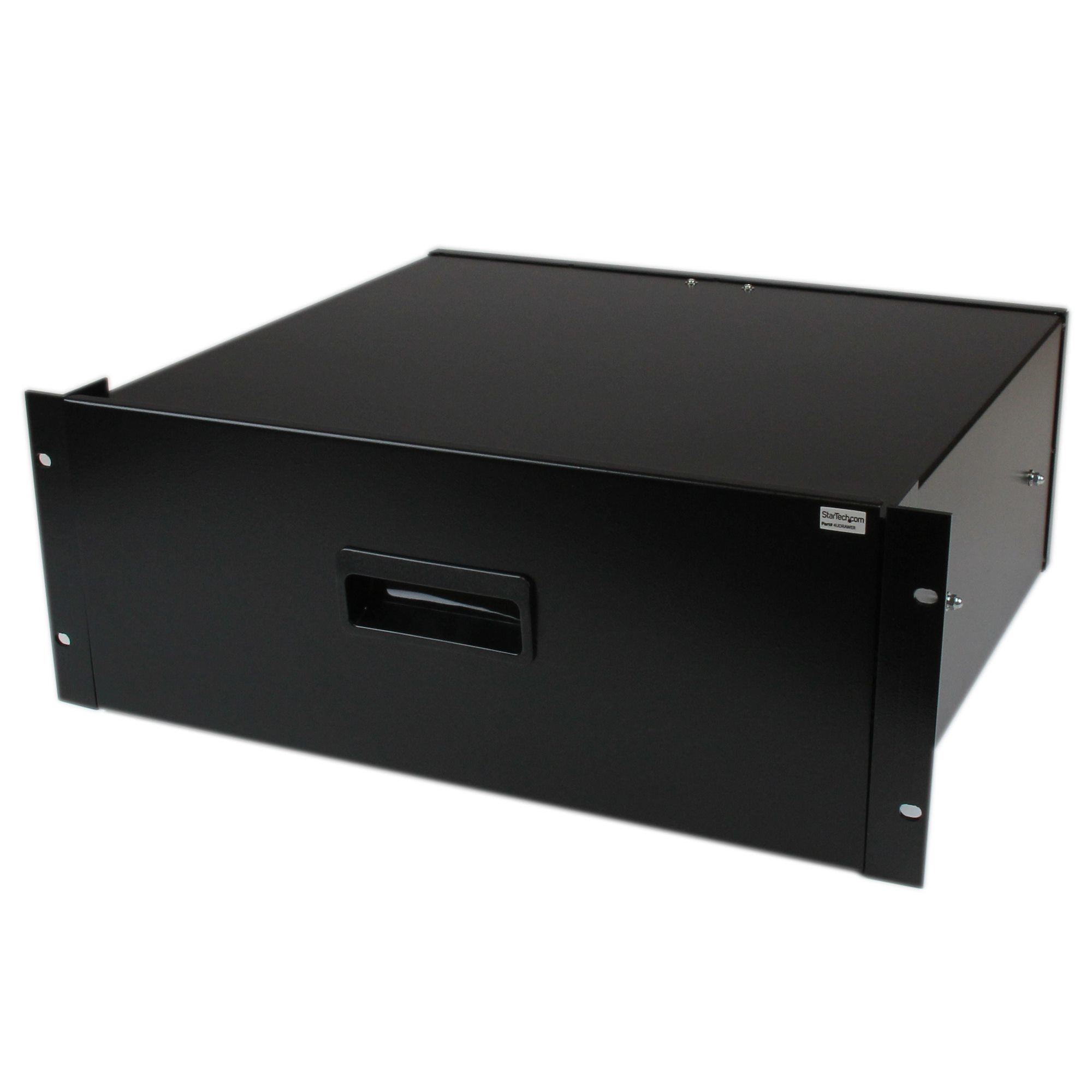 Cajon Metálico de Acero Negro 4U - 25kg - para Armario Rack de Servidores o Equipo de Redes de 19 Pulgadas