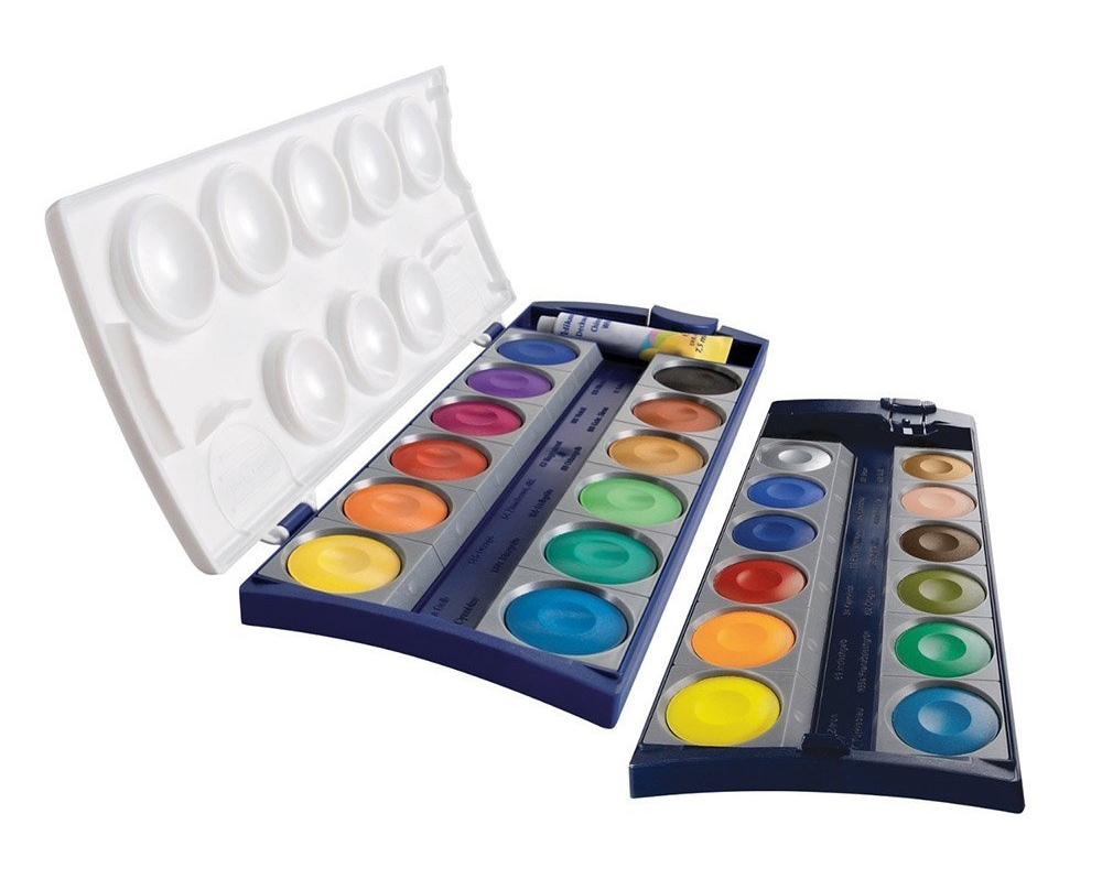 K24 pintura a base de agua Negro, Azul, Cian, Verde, Naranja, Amarillo 24 pieza(s)