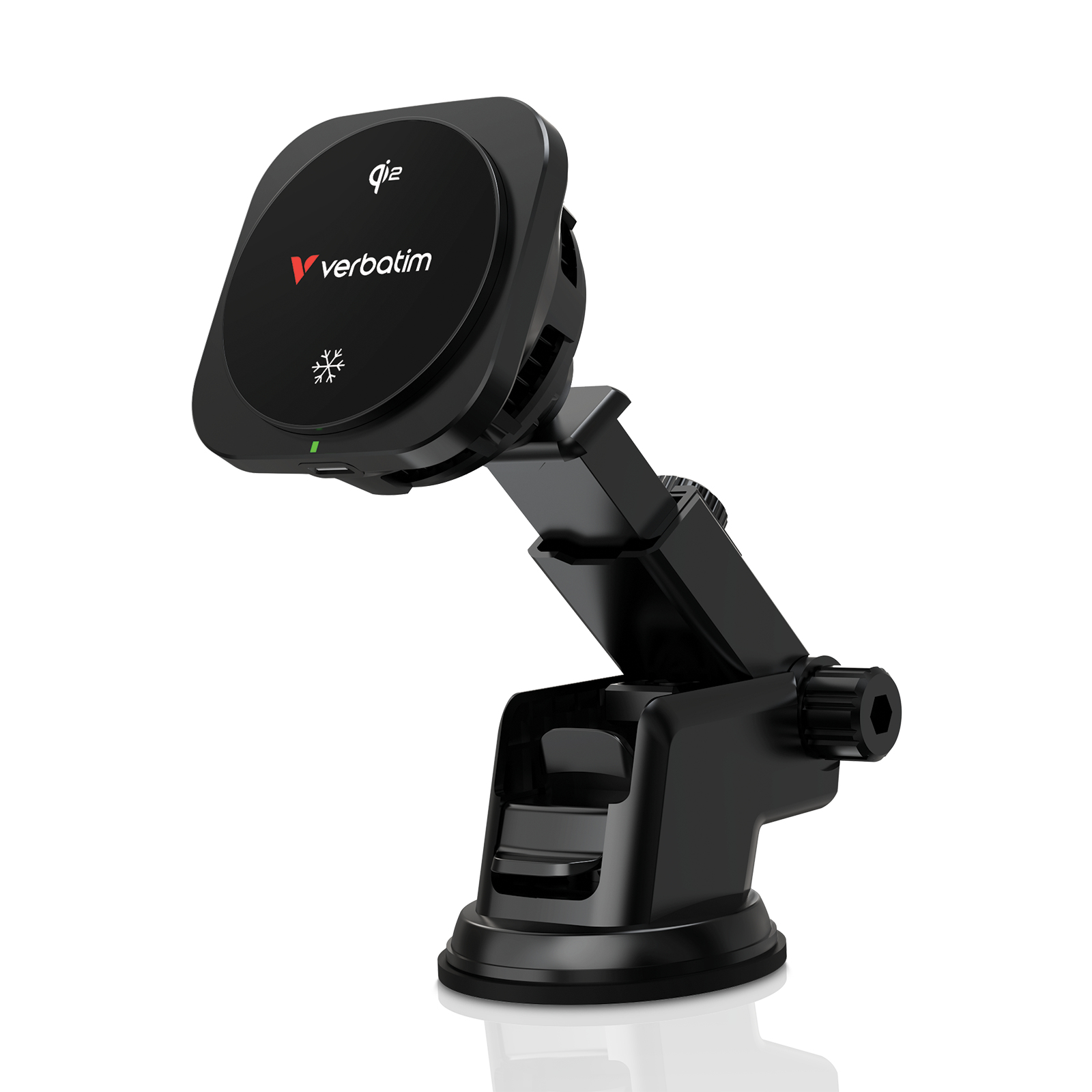 Charge 'n' Drive Qi2 Smartphone Negro USB Cargador inalámbrico Carga rápida Auto