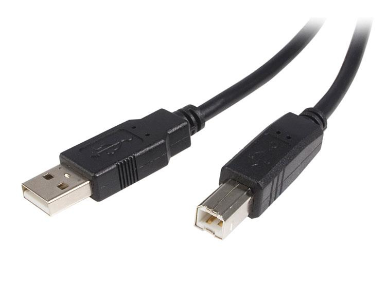 Cable USB de 2m para Impresora - USB A Macho a USB B Macho - Adaptador Negro