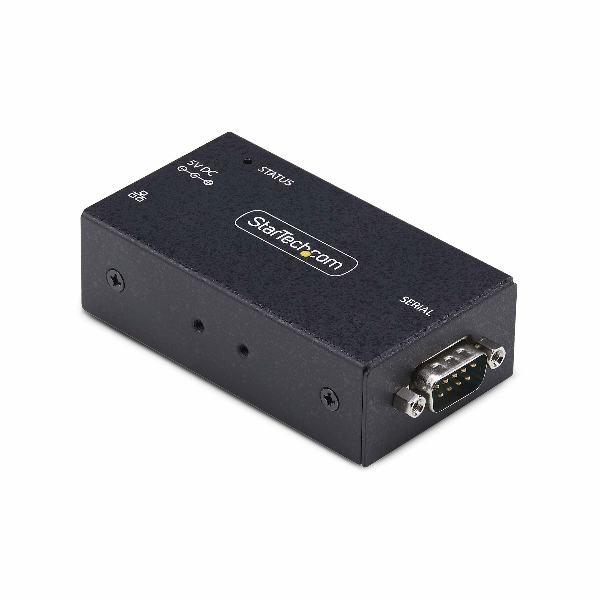 Adaptador Serie a Ethernet - Conversor RJ45 LAN IP a DB9 RS232 - Servidor de Dispositivos Serie de 1 Puerto - Carcasa de Metal - para Dispositivos Serie Remotos - Pared o Carril DIN - TAA