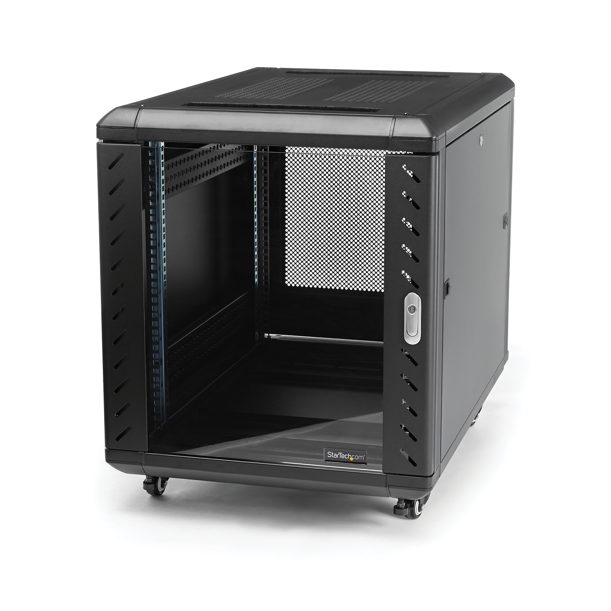 Armario Rack para Servidores 12U 19" 4 Columnas - Rack de Servidores con Cerradura y Seguro - Rack con Ruedas y Carriles de Montaje Ajustables para Equipo de Red