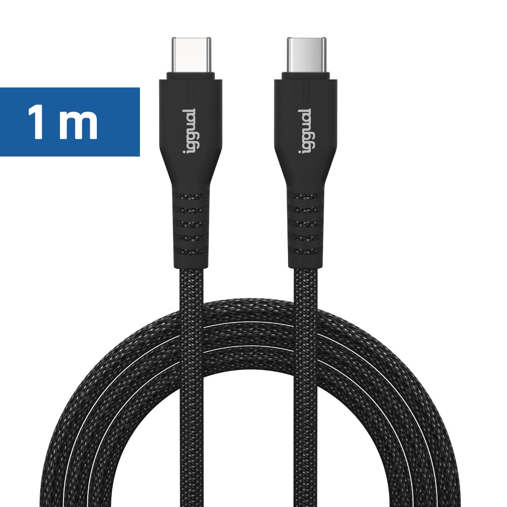 Cable USB-C a tipo C 60W 3A 100 cm trenzado