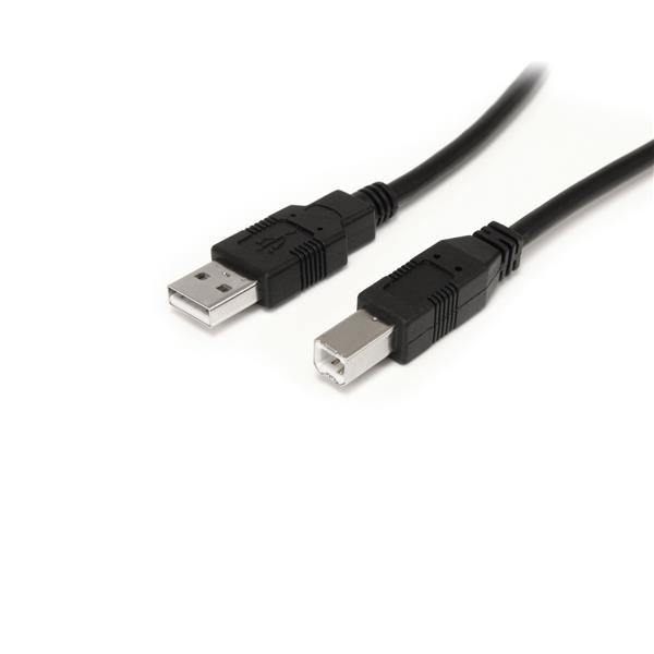 Cable de 9m USB A a USB B Activo - Macho a Macho - Cable de Impresora - Negro - Cable de Extensión Alargador USB 2.0