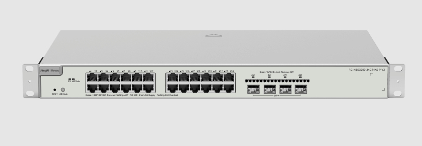 RG-NBS3200-24GT4XS-P-V2 switch Gestionado L2+ Gigabit Ethernet (10/100/1000) Energía sobre Ethernet (PoE) Gris