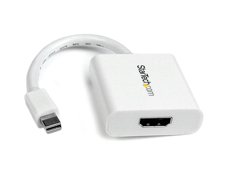 Adaptador Mini DisplayPort a HDMI - Conversor de Vídeo mDP a HDMI - 1080p - Mini DP o Thunderbolt 1/2 Mac/PC a Monitor/TV HDMI - Dongle Pasivo mDP 1.2 a HDMI - Blanco