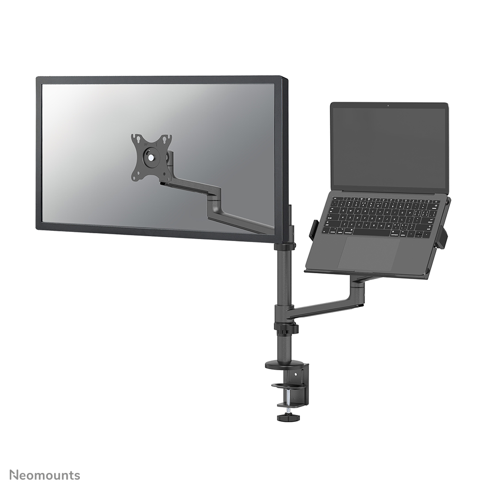 DS20-425BL2 Brazo de monitor con soporte para portátil 17-27" - ahorro de espacio