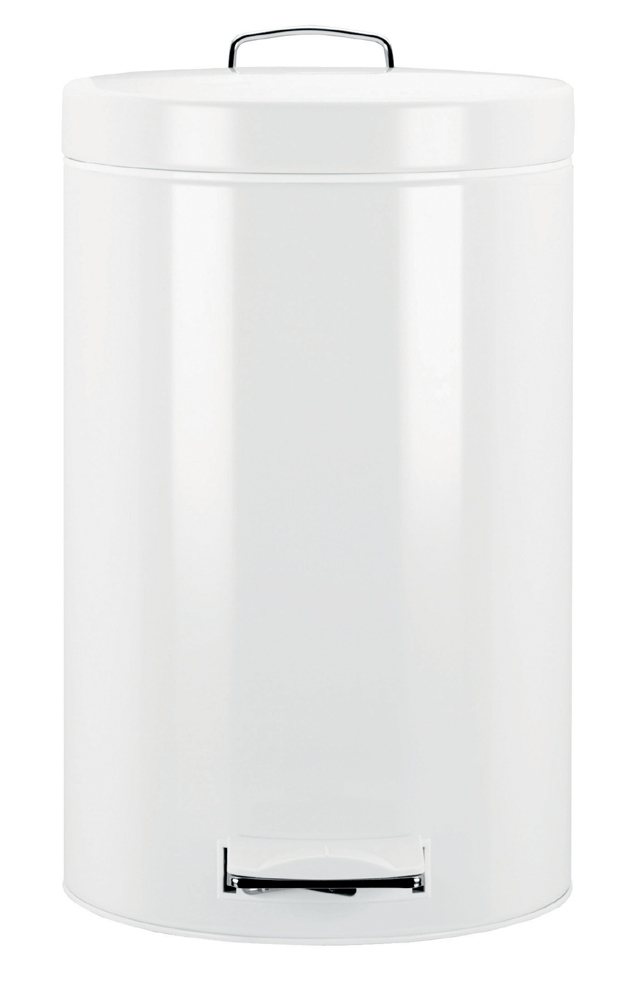 127021 papelera 12 L Alrededor Metal Blanco