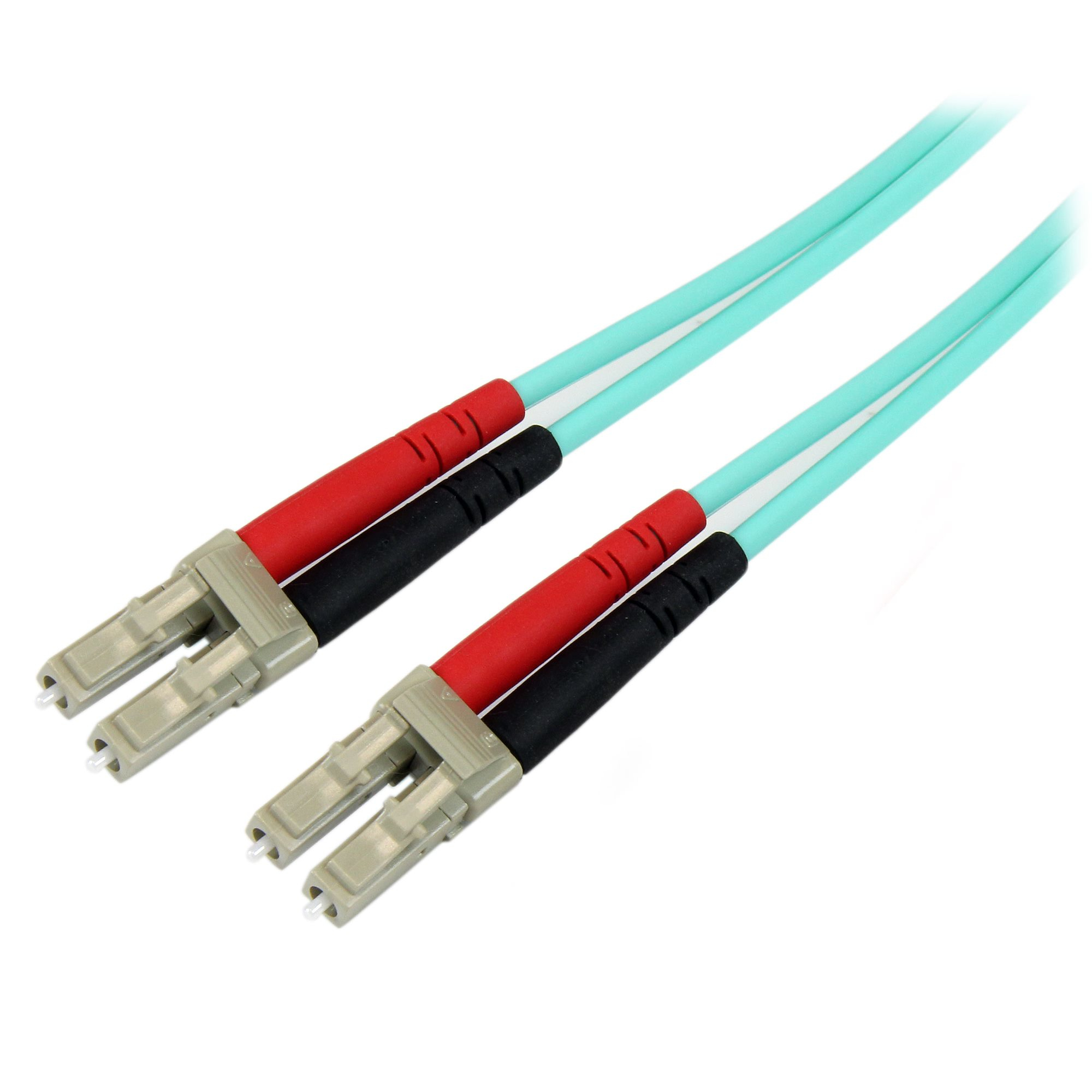 Cable de 10m de Fibra Óptica Multimodo OM3 LC a LC UPC - Full Duplex 50/125µm - para Redes de 100G - LOMMF/VCSEL - Pérdida Baja al Insertar <0.3dB - Cable LSZH