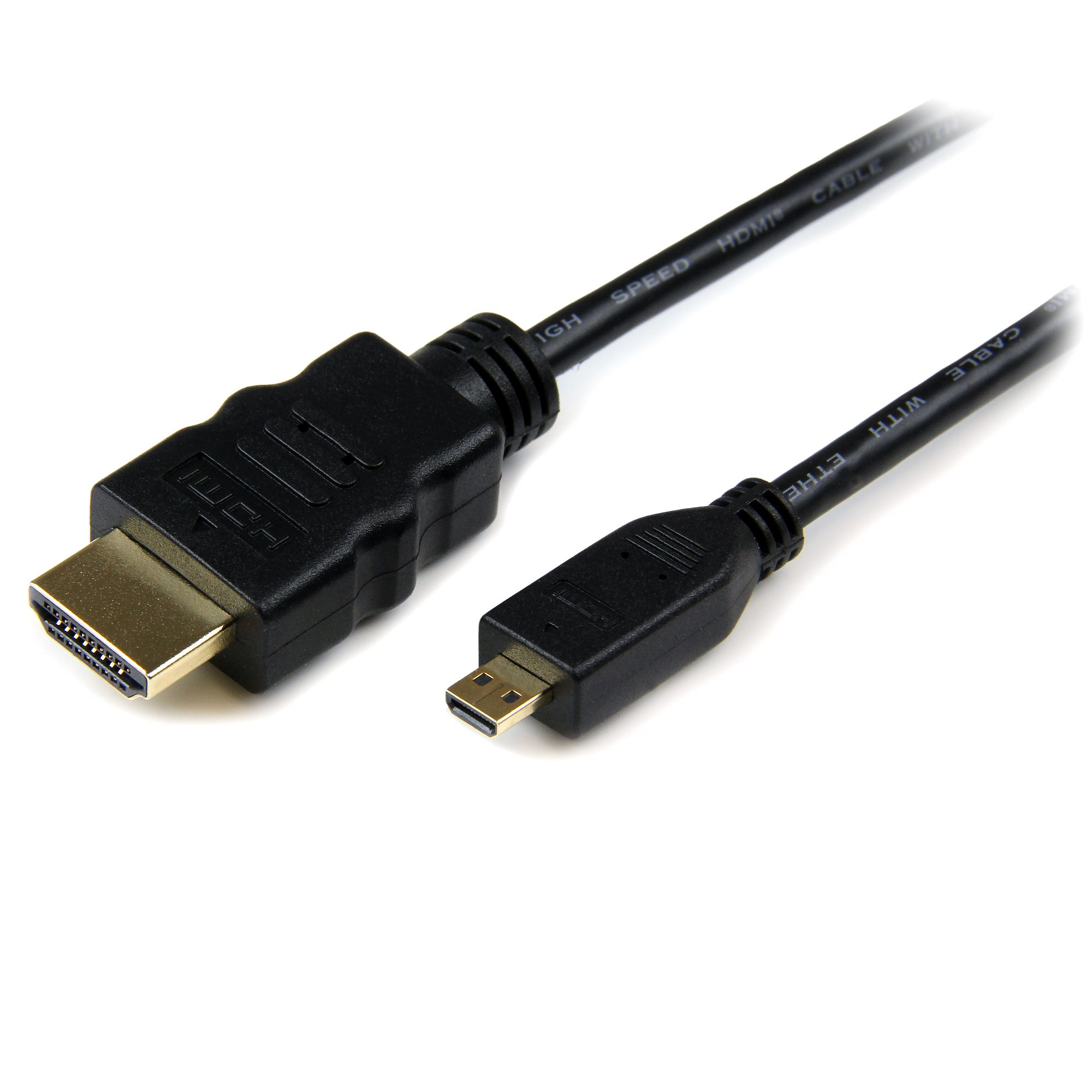 Cable de 2m Micro HDMI a HDMI con Ethernet - Vídeo de 4K a 30Hz - Cable Adaptador Conversor Micro HDMI Tipo D de alta velocidad a HDMI 1.4 - HDMI UHD - Macho a Macho