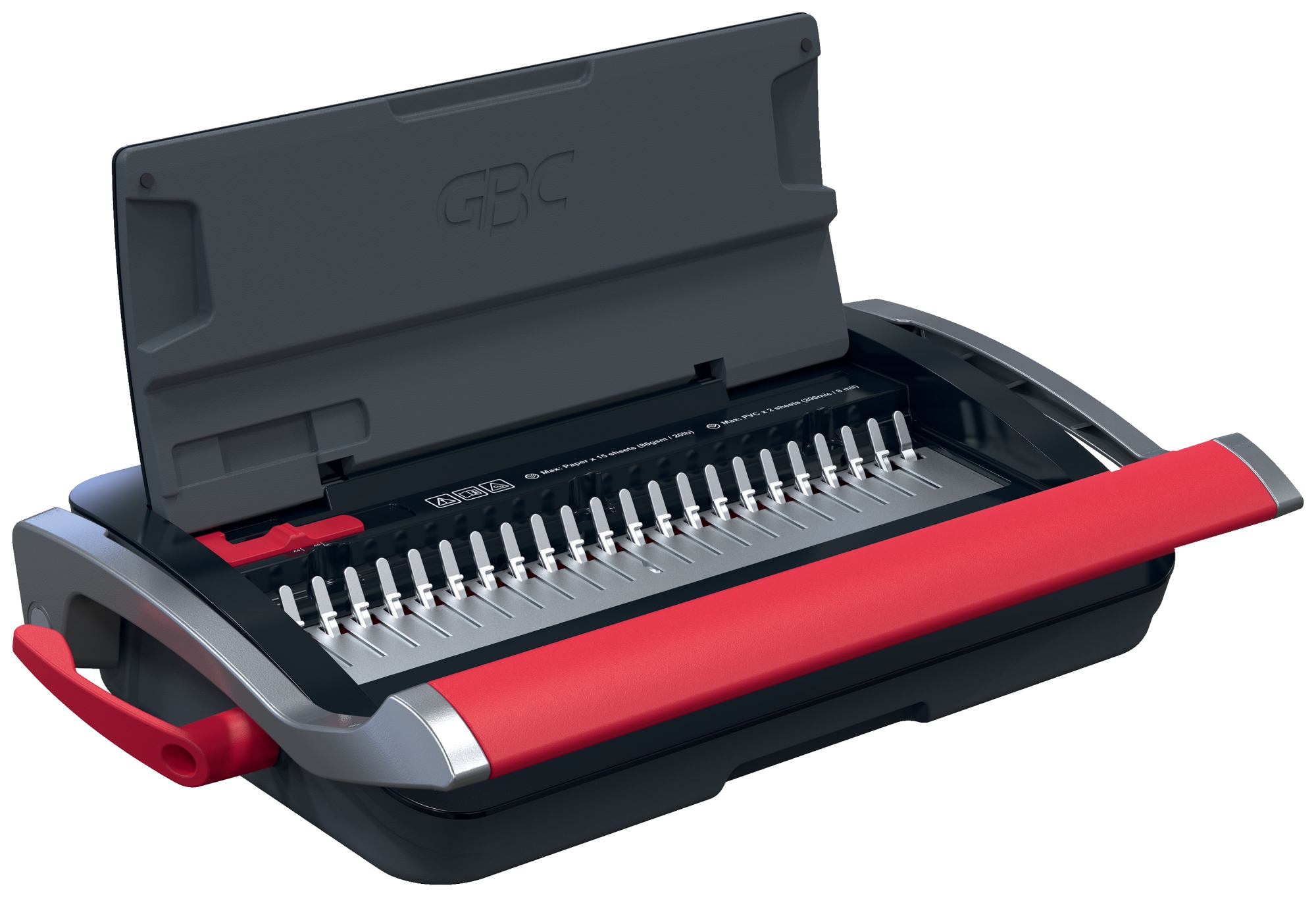 CombBind CB15 Encuadernadora de canutillo 165 hojas Negro, Rojo