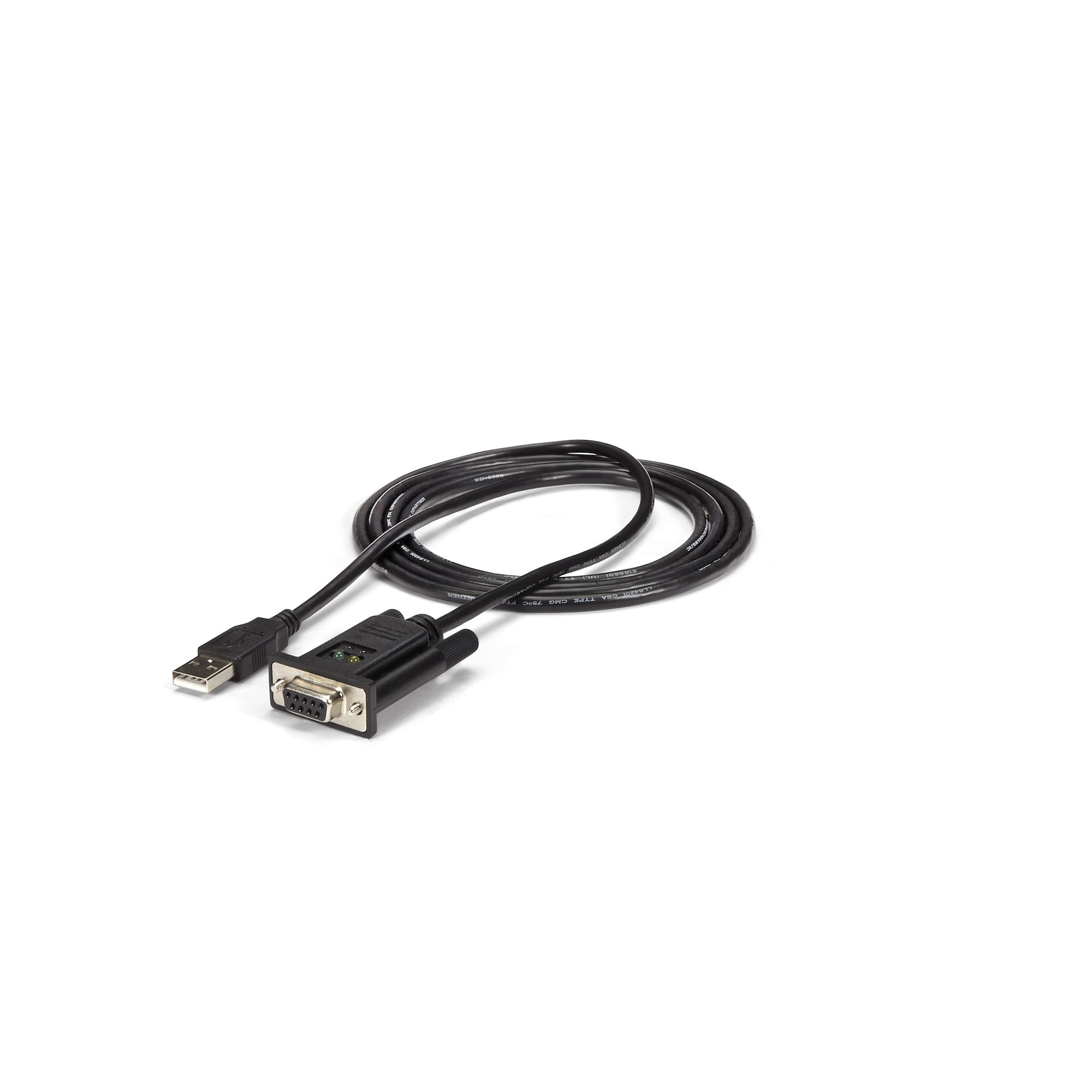 Cable USB a Módem Nulo Serie FTDI de 1,8m - Adaptador USB a RS232 DB9 DCE - Null Modem - USB 2.0 - TAA