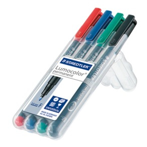 Lumocolor 318 WP4 marcador permanente Punta fina Negro, Azul, Verde, Rojo 4 pieza(s)