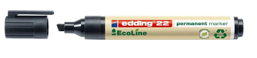 22 EcoLine marcador permanente Punta de cincel Negro