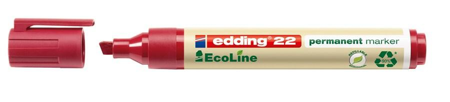 22 EcoLine marcador permanente Punta de cincel Rojo