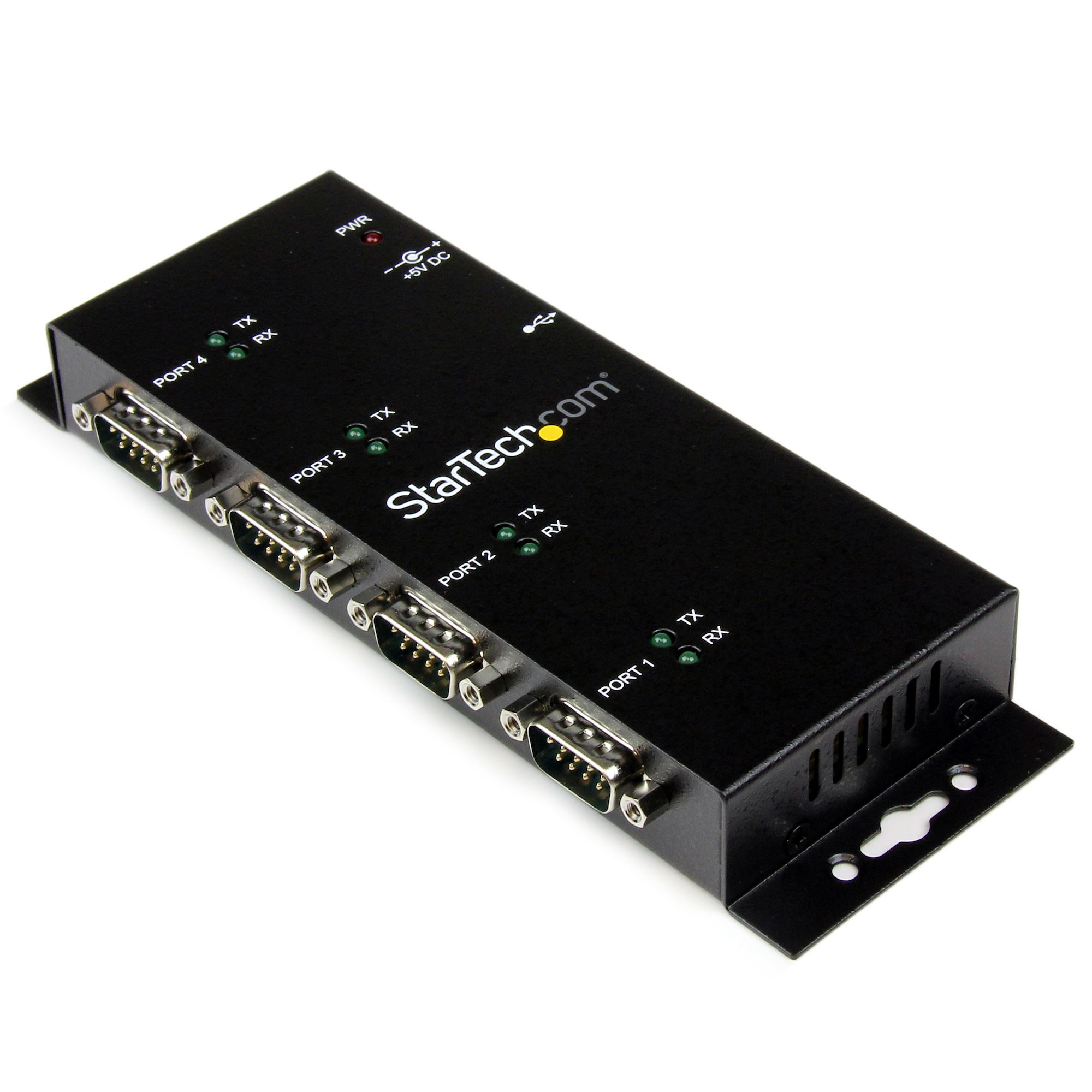 Concentrador Adaptador USB a Serie RS232 DB9 4 Puertos  Riel DIN Industrial y Montaje en Pared