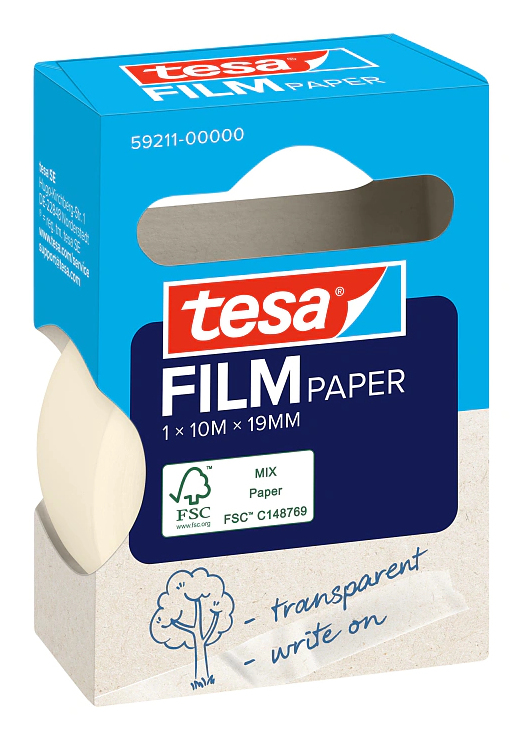 tesafilm PAPER 10 m Papel Transparente 1 pieza(s)