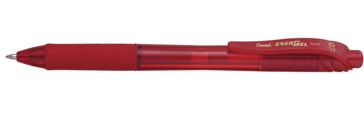 BL107-B bolígrafo de gel Bolígrafo de gel de punta retráctil Rojo 1 pieza(s)