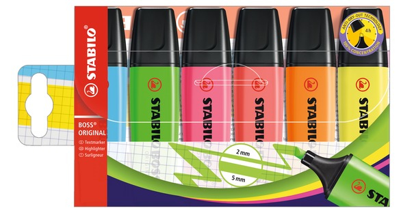 BOSS ORIGINAL marcador 6 pieza(s) Punta de cincel Multi