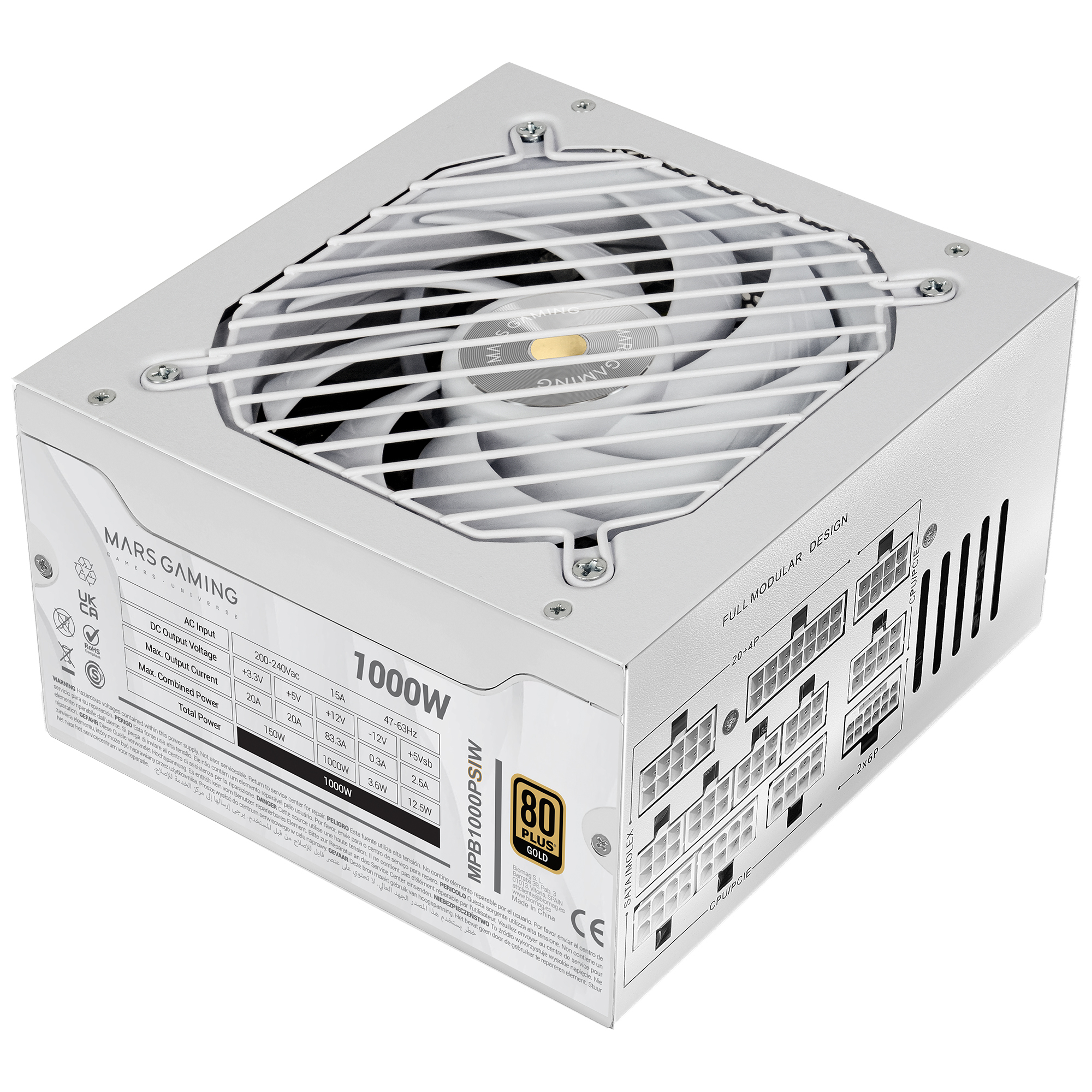 MPB1000PSIW unidad de fuente de alimentación 1000 W 24-pin ATX ATX Blanco