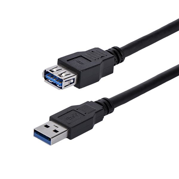 Cable 1m Extensión Alargador USB 3.0 (5Gbps) SuperSpeed - Macho a Hembra USB A - Extensor - Negro