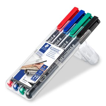 Lumocolor 313 WP4 marcador permanente Negro, Azul, Verde, Rojo 4 pieza(s)