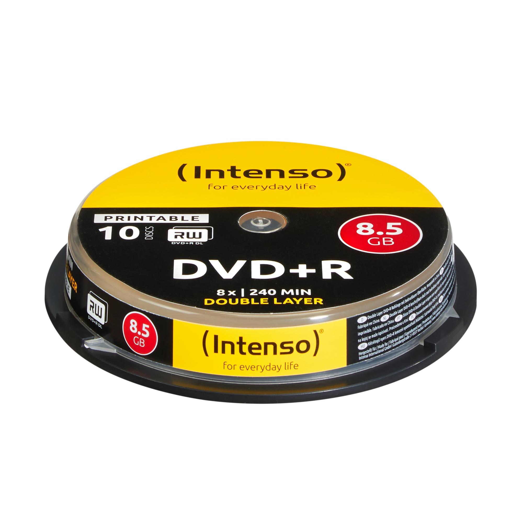 1x10 DVD+R 8.5GB 8x Double Layer printable 8,5 GB DVD+R DL 10 pieza(s)