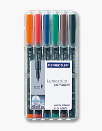 318 WP6 marcador permanente Negro, Azul, Marrón, Verde, Naranja, Rojo 6 pieza(s)