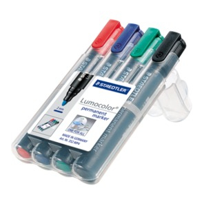Lumocolor permanent marcador permanente Negro, Azul, Verde, Rojo 4 pieza(s)