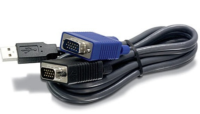 2.8m USB/VGA KVM cable para video, teclado y ratón (kvm) Negro 2,8 m
