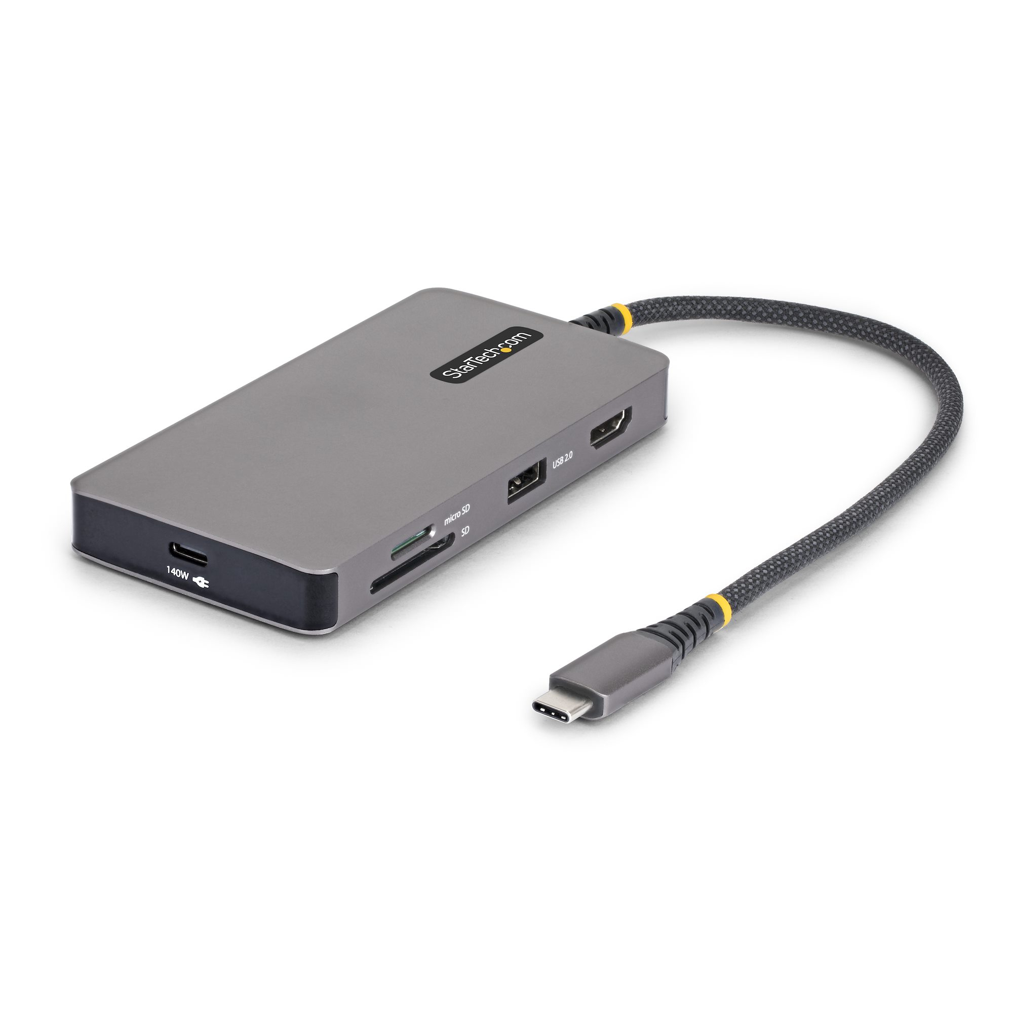 Adaptador Multipuertos USB-C - Mini Dock Tipo C para Portátiles Dell, HP y Lenovo - HDMI 4K 60Hz - PD 140W - Hub USB 10Gbps - GbE - SD/MicroSD - Plug-and-Play