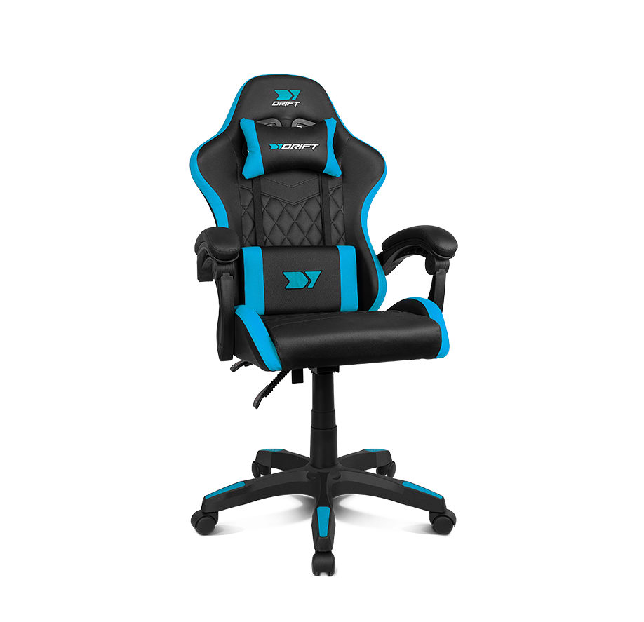 DR35BL silla para videojuegos Silla para videojuegos de PC Asiento acolchado Negro, Azul