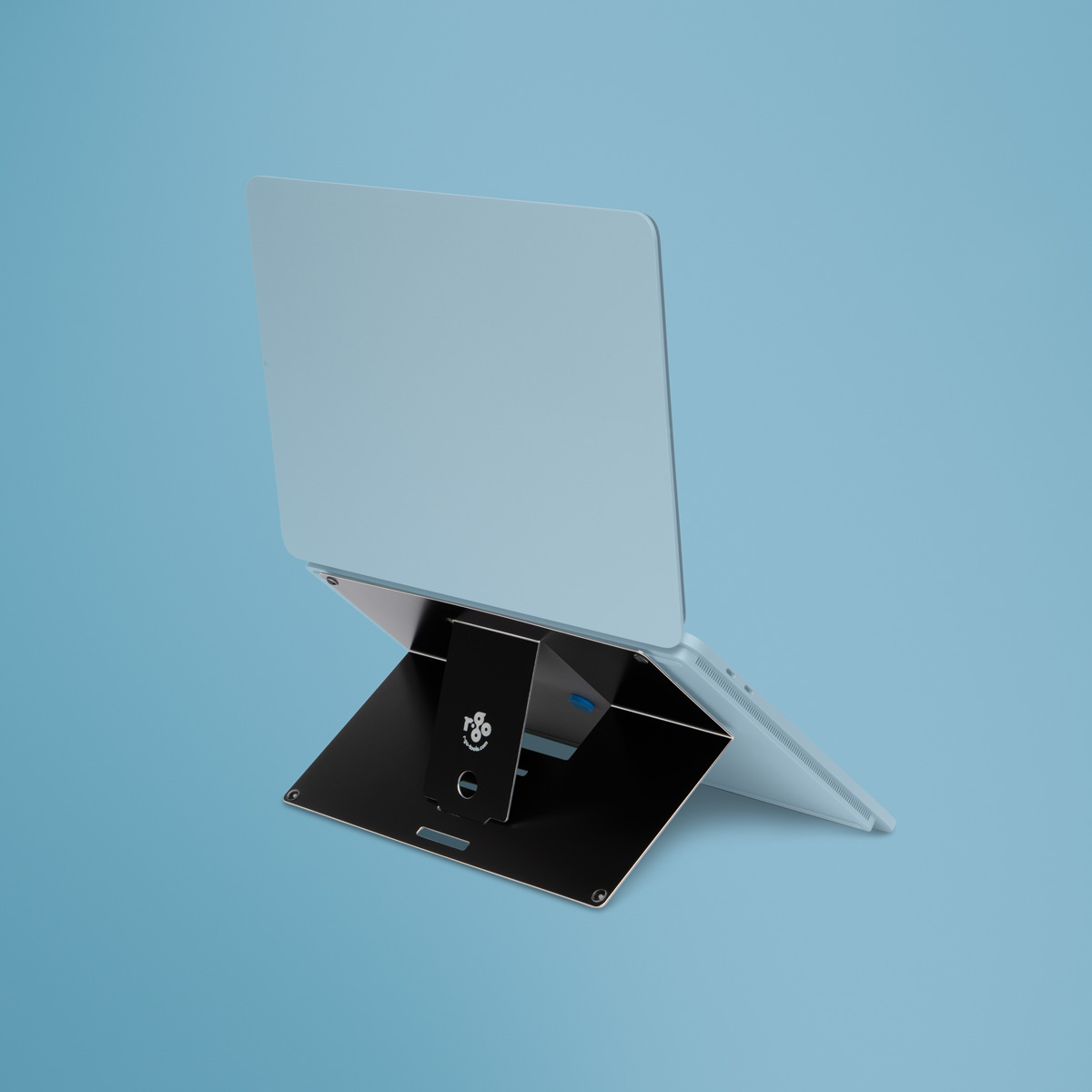 Soporte para portátil R-Go Riser Attachable, elevador plegable y ajustable para portátil, aluminio, plata