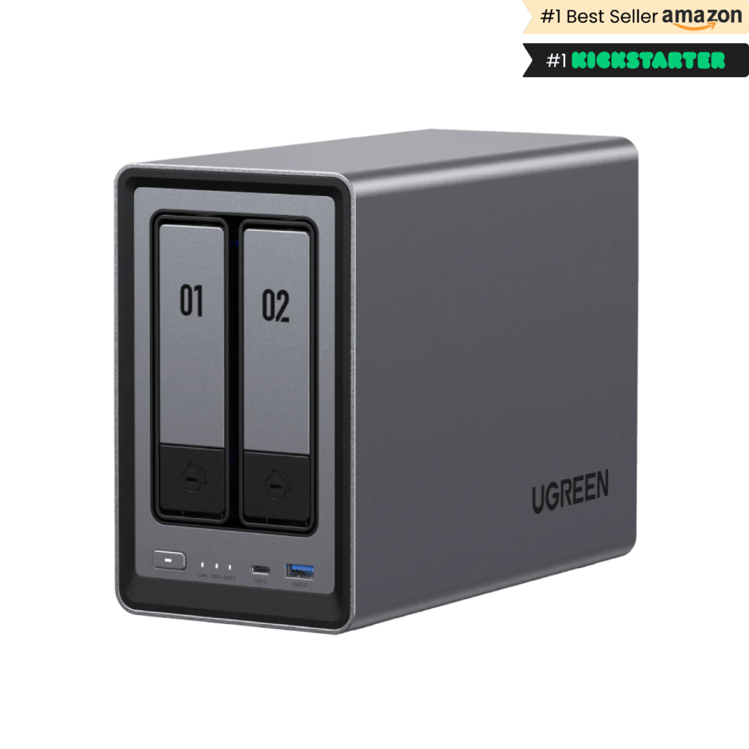 NASync DXP2800 NAS System 2-Bay Compacto Intel® N N100 8 GB DDR5 0 TB UGOS Pro Negro