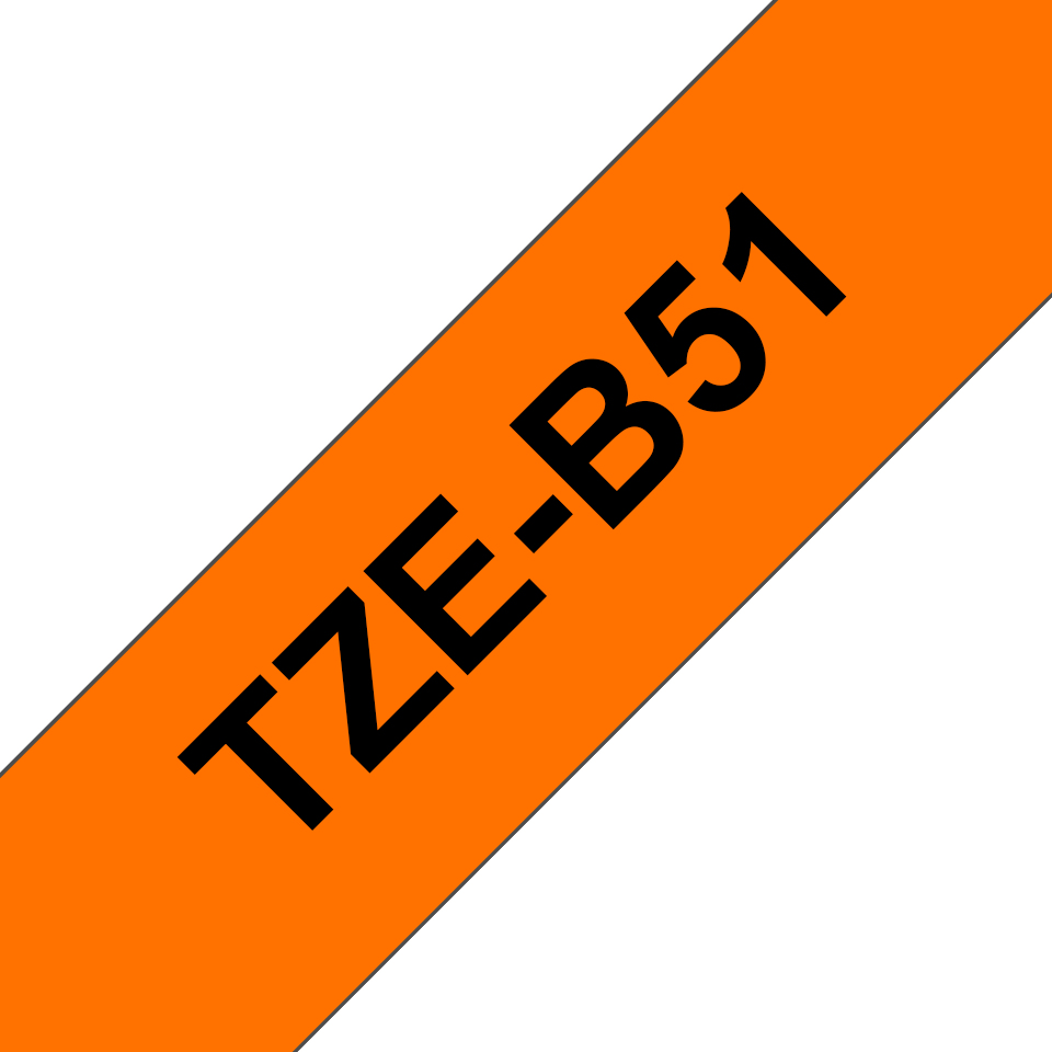 TZE-B51 cinta para impresora de etiquetas Negro sobre naranja fluorescente