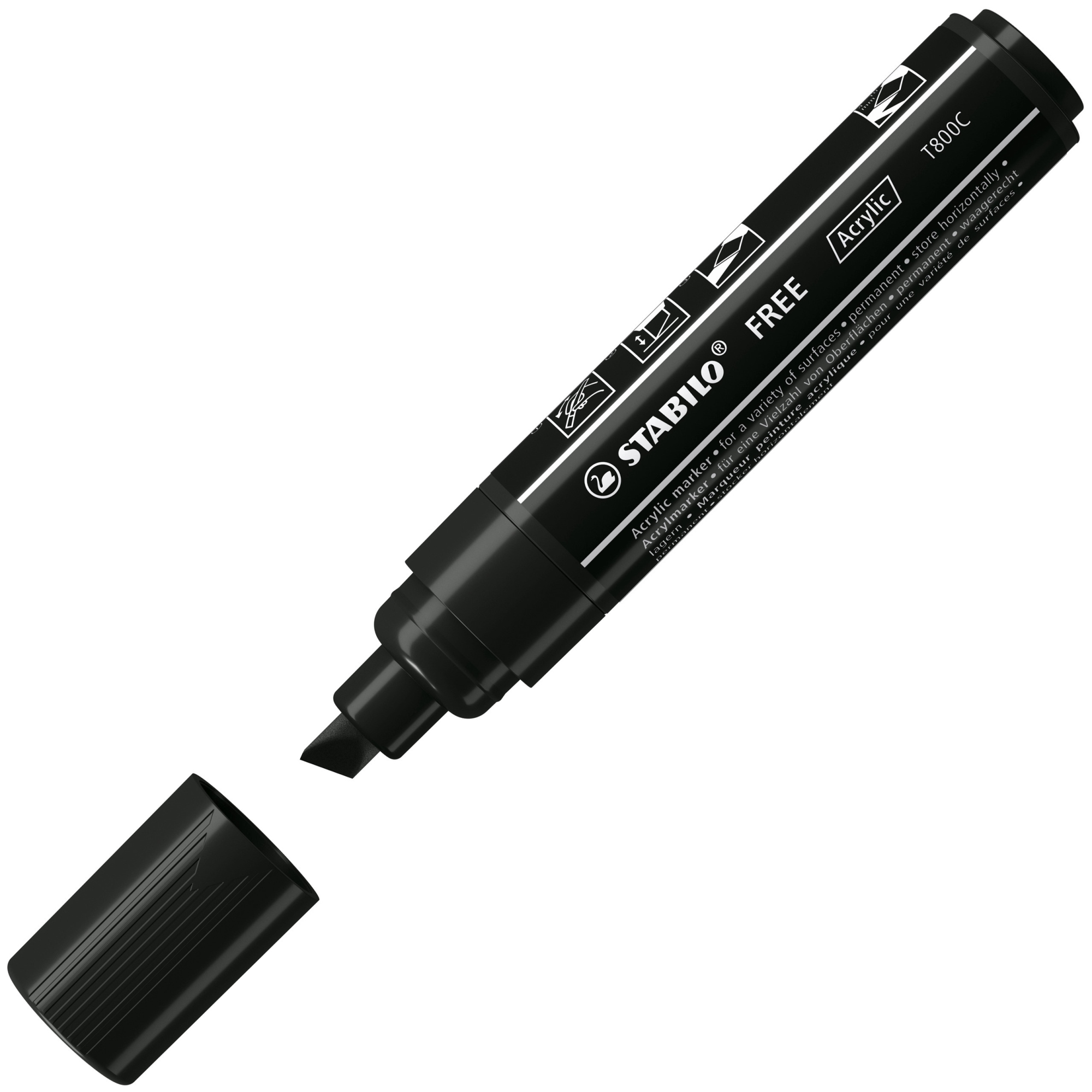 FREE Acrylic marcador 1 pieza(s) Punta de cincel Negro