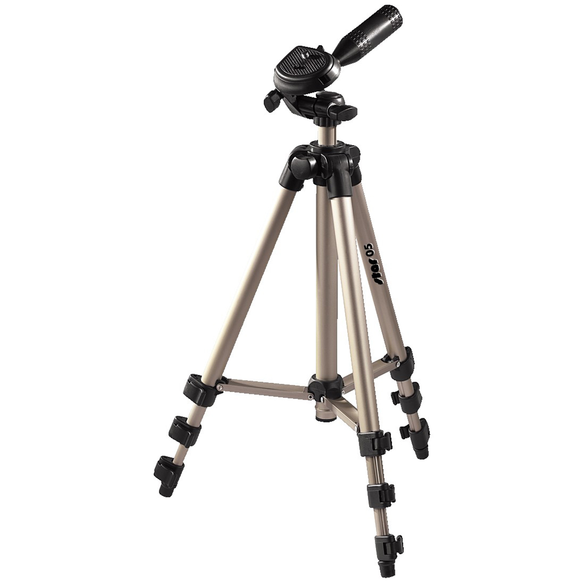 Trípode para cámaras réflex, trípode extensible 106.5 cm, aluminio, cabeza 3D, soporte para cámaras de fotos estable, color dorado/negro