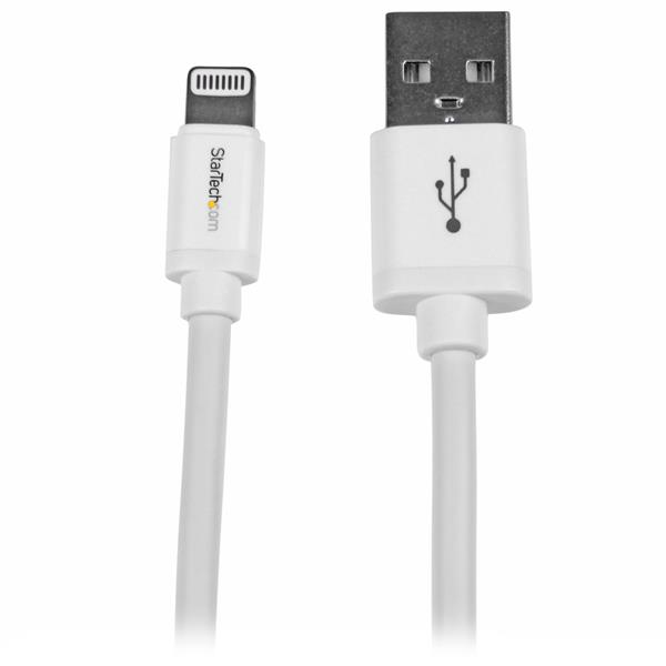 Cable Lightning a USB de 2m - Cable Largo para iPhone / iPad / iPod - Cable de Carga Rápida - Certificación MFi de Apple - Blanco