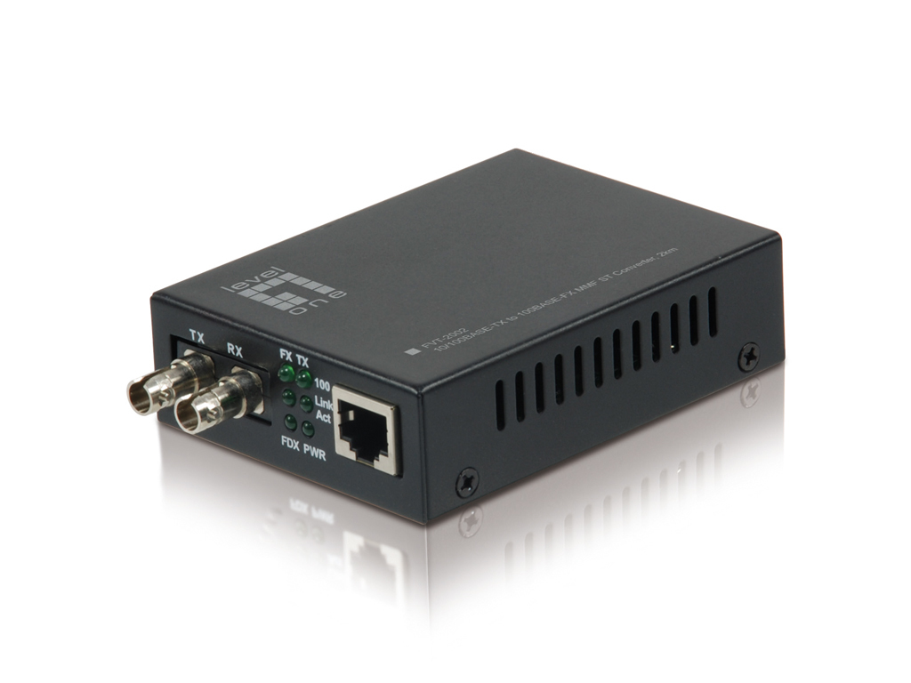 FVT-2002 convertidor de medio 100 Mbit/s 1310 nm Negro