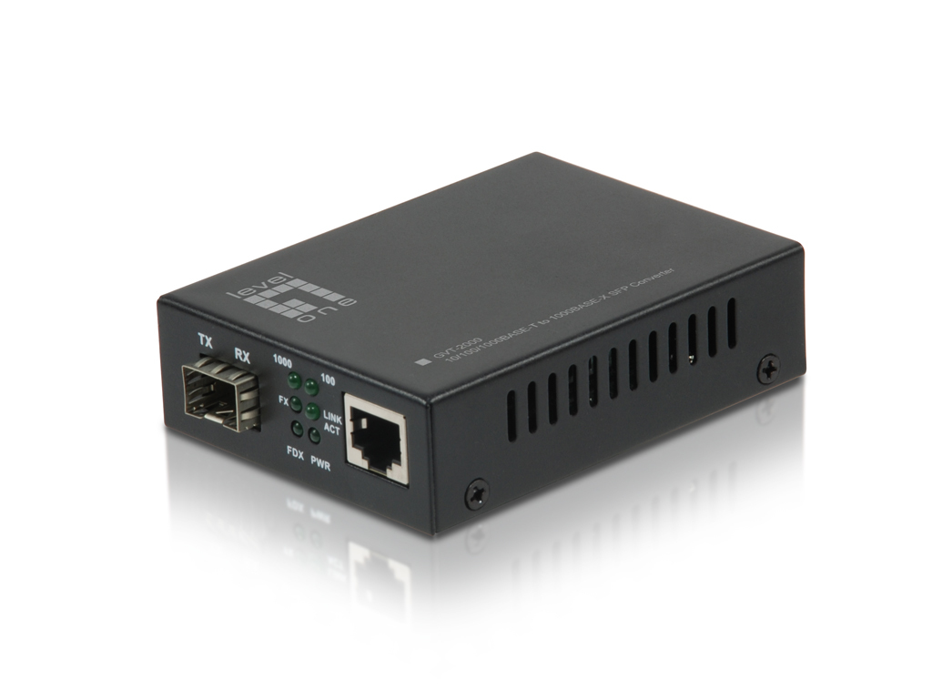 GVT-2000 convertidor de medio 1000 Mbit/s Multimodo Negro