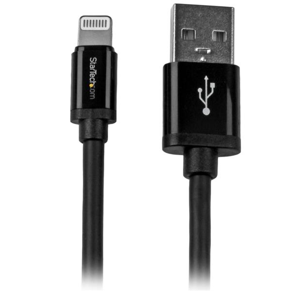 Cable 2m Lightning 8 Pin a USB A 2.0 para Apple iPod iPhone 5 iPad - Negro