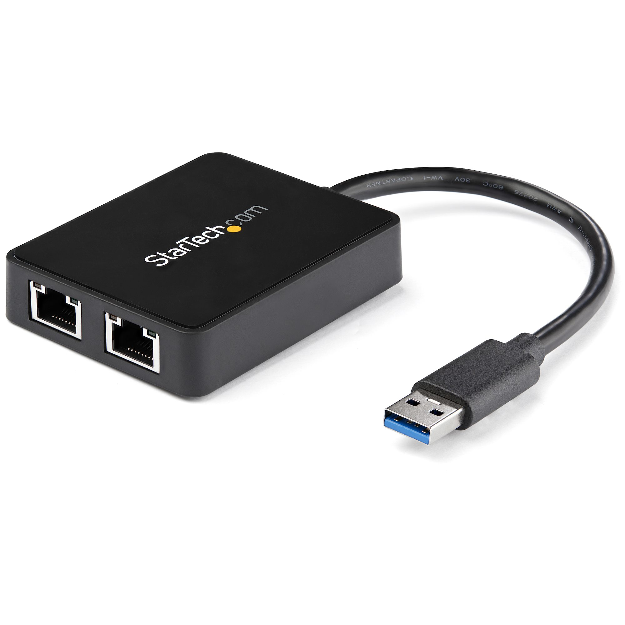 Adaptador Tarjeta de Red NIC Externa USB 3.0 de 2 Puertos Ethernet Gigabit RJ45 y 1 Puerto USB - 10/100/1000 - Adaptador Externo NIC USB a LAN Gigabit