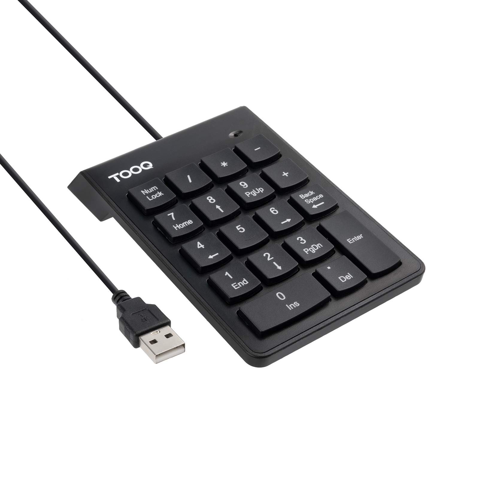 Teclado numérico USB, 19 teclas, Negro