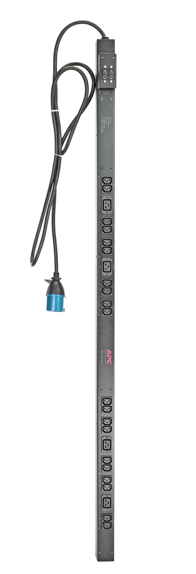 RACK PDU. BASIC. ZERO U. 32A. 230V. (20)C13 & (4)C19 unidad de distribución de energía (PDU) 24 salidas AC 0U Negro
