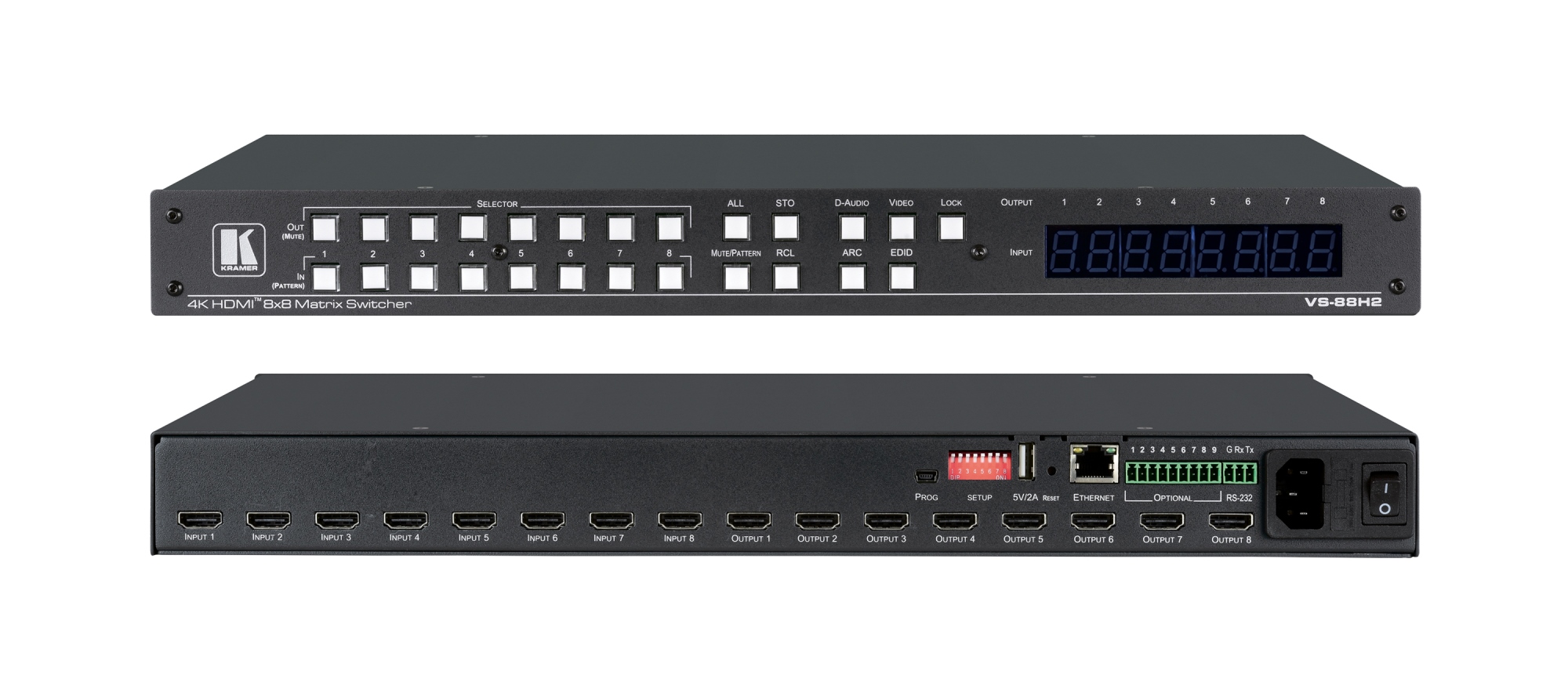 VS-88H2 Matriz de conmutación AV Pantalla incorporada