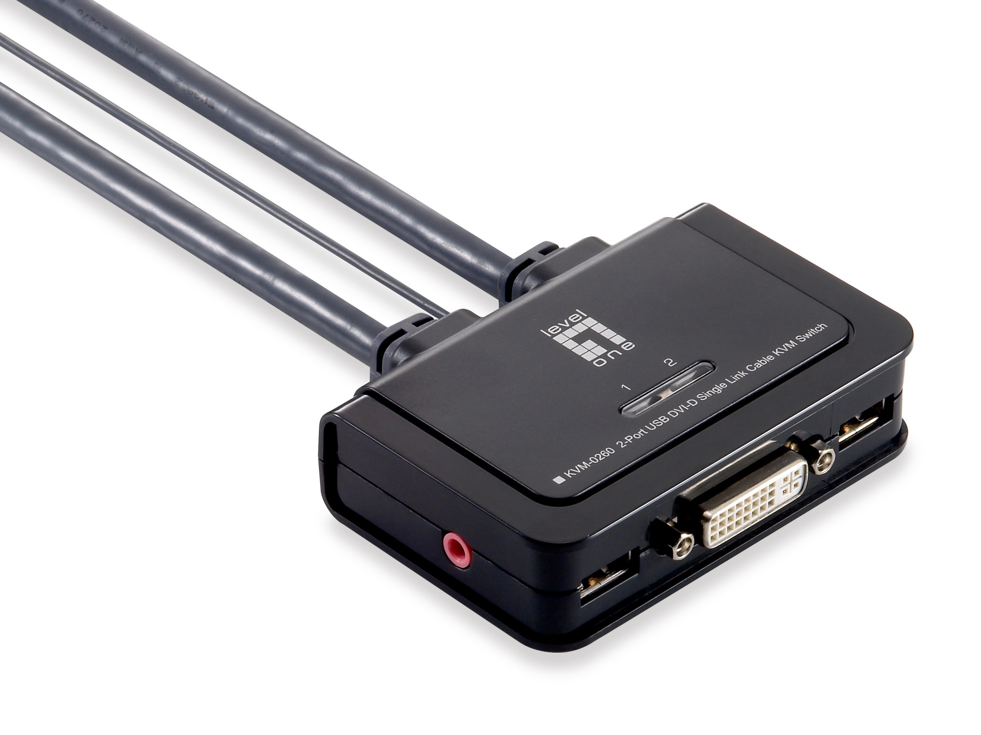 KVM de 2 puertos, DVI, USB, Audio