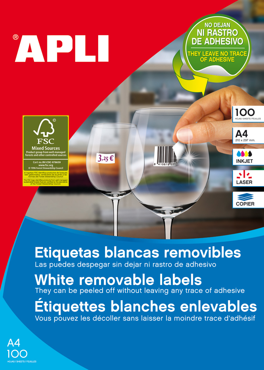 03051 etiqueta autoadhesiva Rectángulo redondeado Desmontable Blanco 5500 pieza(s)