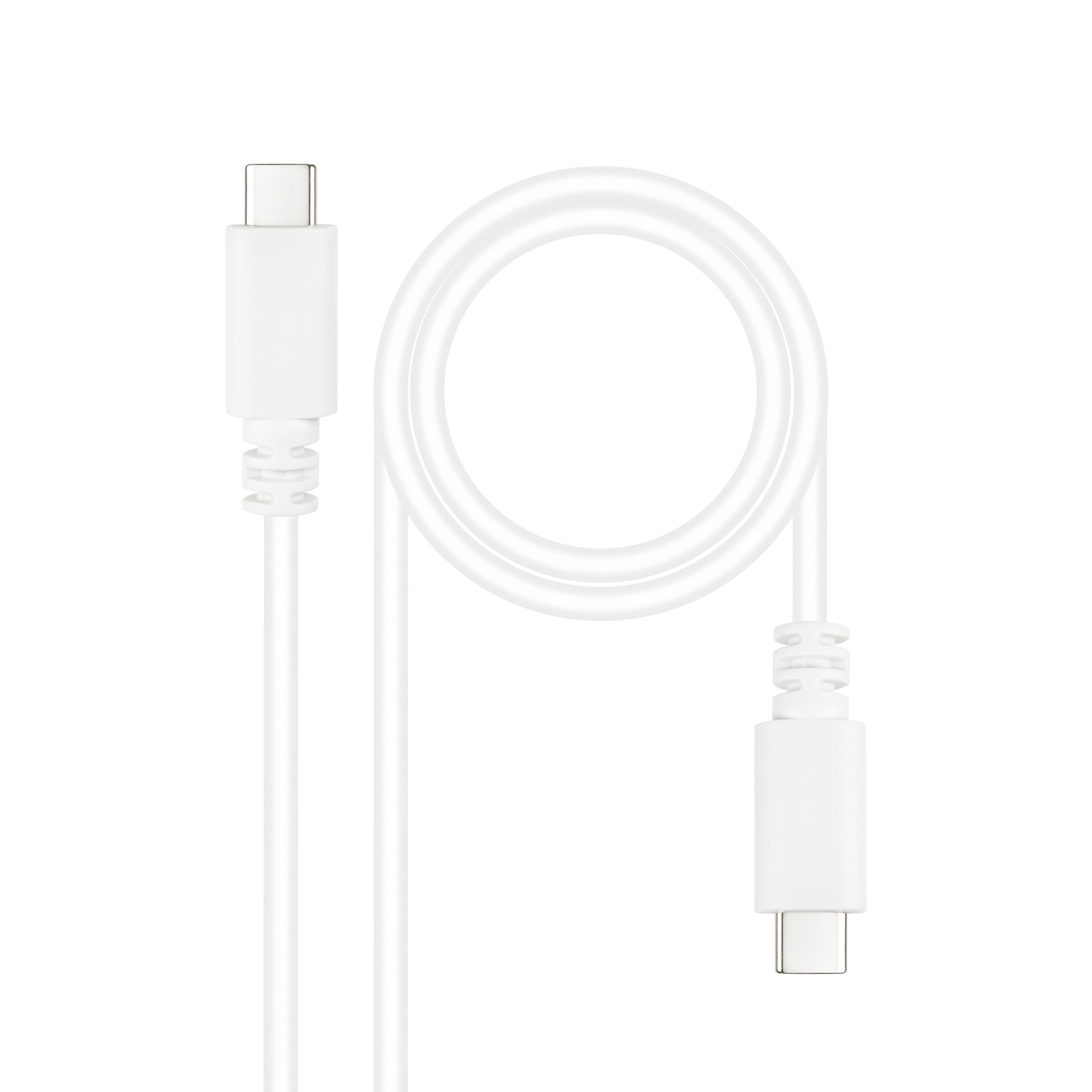 Cable USB 2.0 3A, tipo USB-C/M-USB-C/M, Blanco, 1 m